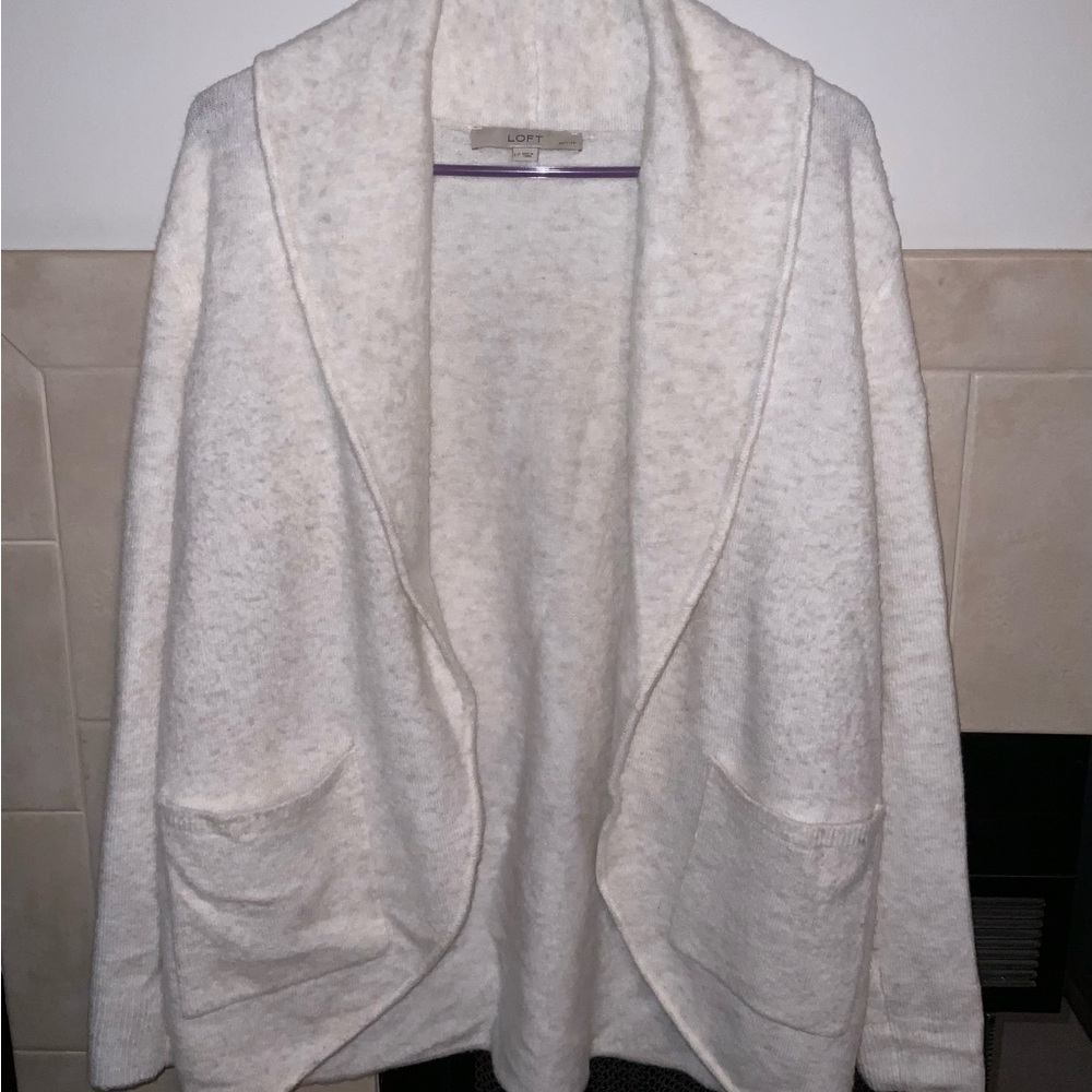LOFT White Cardigan Sweater